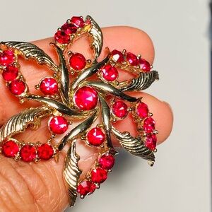 Vintage Red Brooch